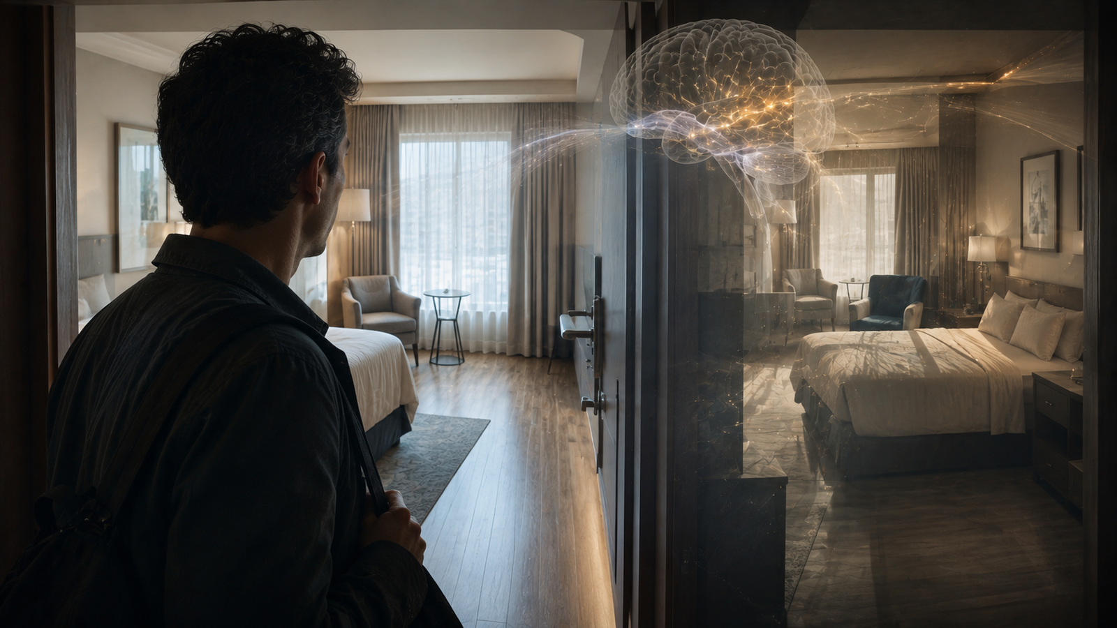 Similar spatial patterns between a new environment and a previous experience contributing to déjà vu.