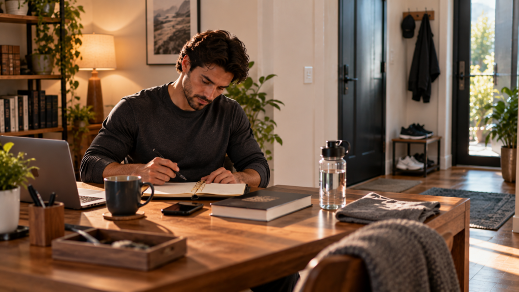 Organized environment designed to make useful daily habits easier to repeat.