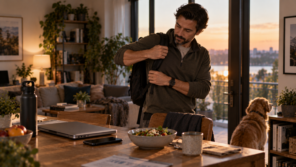 Professional creating a boundary between work and personal recovery time.
