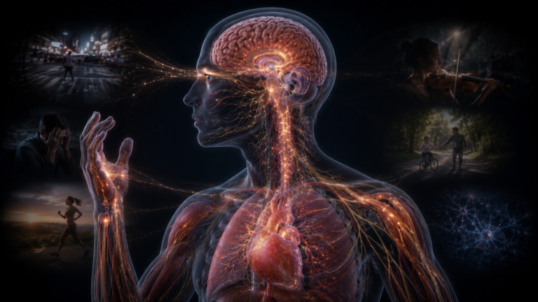 Human brain functioning as an interconnected network with the body.